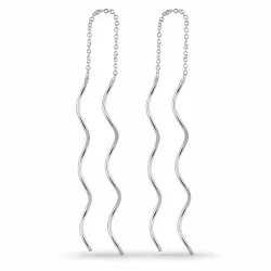 lange kæde øreringe i sølv