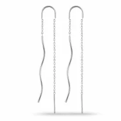 lange kæde øreringe i sølv
