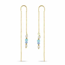 lange kæde øreringe i forgyldt sølv