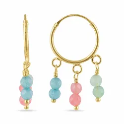 14 mm creoler i forgyldt sølv - Loom Stones