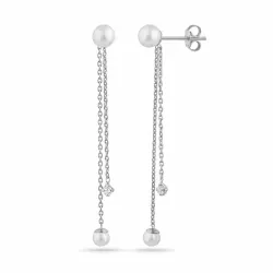 lange kæde øreringe i sølv