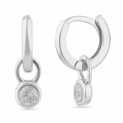 9,5 mm zirkon creoler i sølv