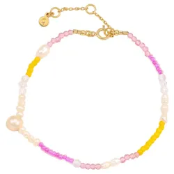Hultquist Pink Rainbow armbånd i forgyldt sølv