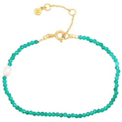 Hultquist Ruth grønt armbånd i forgyldt sølv