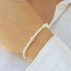 Hultquist Milkyway plain perle armbånd i forgyldt sølv