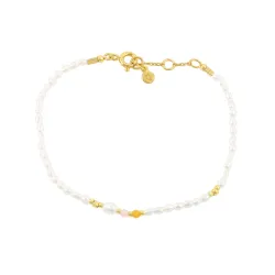 Hultquist Olivia perle armbånd i forgyldt sølv farvet  sten
