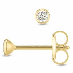 2,5 mm ørestikker i 9 karat guld med zirkon