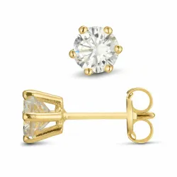 5 mm zirkon øreringe i 9 karat guld med zirkon
