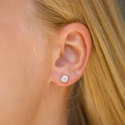 5 mm zirkon ørestikker i 9 karat guld med zirkon - Gold Collection