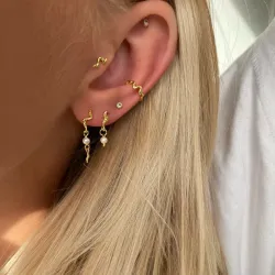 Nava Kai Petite perle øreringe i forgyldt sølv