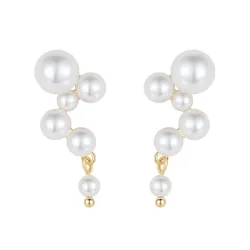 Nava Esen perle øreringe i forgyldt sølv