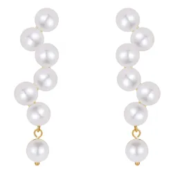 Nava Zinnia perle øreringe i forgyldt sølv