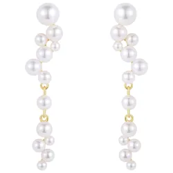 Nava Amun perle øreringe i forgyldt sølv