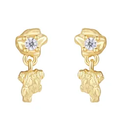 Nava Enya øreringe i forgyldt sølv hvid zirkon