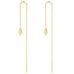 Nava Dhara kæde øreringe i forgyldt sølv