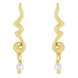 Nava Chimere perle øreringe i forgyldt sølv