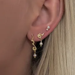 Nava Chimere perle øreringe i forgyldt sølv