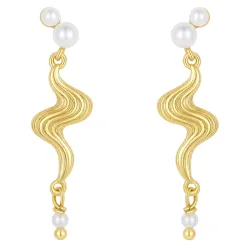 Nava Reviera øreringe i forgyldt sølv