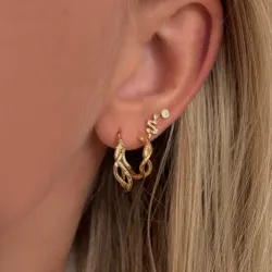 Nava Ahi creol med vedhæng i forgyldt sølv