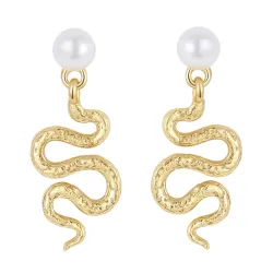 Nava Astika slange øreringe i forgyldt sølv