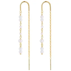 Nava Ekans perle kæde øreringe i forgyldt sølv