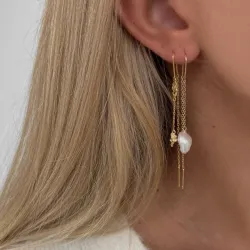 Nava Kaliya kæde øreringe i forgyldt sølv