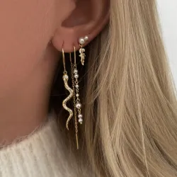 Nava Lamia øreringe i forgyldt sølv