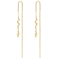 Nava Mamba slange kæde øreringe i forgyldt sølv