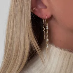 Nava Mamba slange kæde øreringe i forgyldt sølv