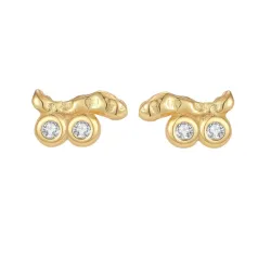 Nava Horea øreringe i forgyldt sølv hvid zirkon