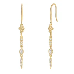 Nava Seth øreringe i forgyldt sølv hvid zirkon