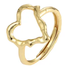 Nava Samoa hjerte justerbar ring i forgyldt sølv