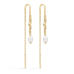 Studio Z Tangled perle ørehænger i forgyldt sølv