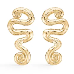 Studio Z Wave Mini ørestikker i forgyldt sølv