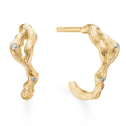 Studio Z Tangled zirkon ørestikker i forgyldt sølv hvid zirkon