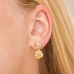 Studio Z Untamed grå zirkon ørestikker i forgyldt sølv