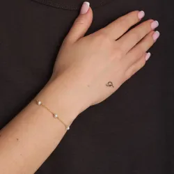 Studio Z Shore perle armbånd i forgyldt sølv