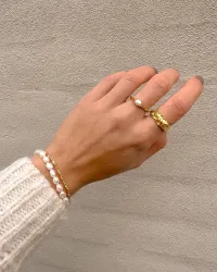 Studio Z Silica armbånd i forgyldt sølv hvid zirkon