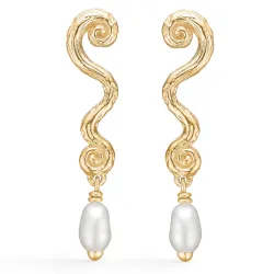 Studio Z Wave øreringe i forgyldt sølv