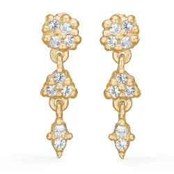 Studio Z Cluster ørestikker i forgyldt sølv hvid zirkon