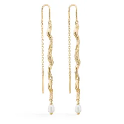 Studio Z Tangled kæde øreringe i forgyldt sølv