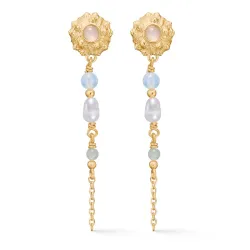 Studio Z Urchin Elegance ørestikker i forgyldt sølv hvid zirkon