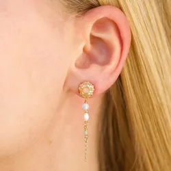 Studio Z Urchin Elegance ørestikker i forgyldt sølv hvid zirkon