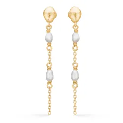 Studio Z Perma kæde øreringe i forgyldt sølv