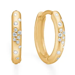 Studio Z Lumin Sparkle creoler i forgyldt sølv hvid zirkon