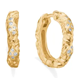 Studio Z Glint creoler i forgyldt sølv hvid zirkon