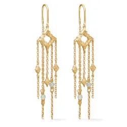 Studio Z Peak øreringe i forgyldt sølv blå zirkon