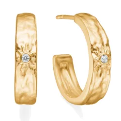 Studio Z Marena halvcreoler i forgyldt sølv hvid zirkon