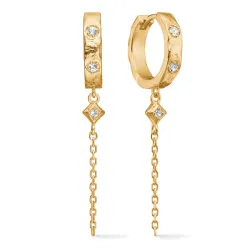 Studio Z Marena creoler i forgyldt sølv hvid zirkon