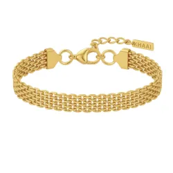 Khaai Studio Mesh armbånd i forgyldt stål